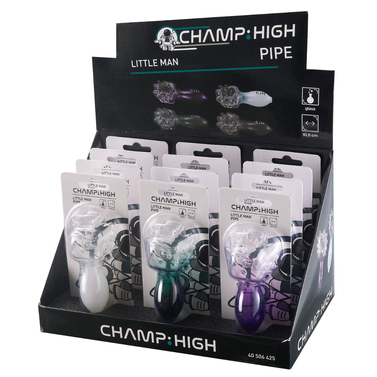Champ High Little Man Glass Pipes (12pcs/display) Champ High Little Man Glass Pipes (12pcs/display)