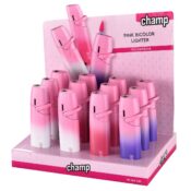Champ High Pink Bicolar Turboflame Lighter (12pcs/display)