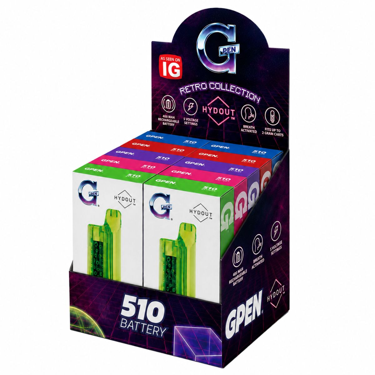 G-Pen Hydout 510 Catridge Battery (10pcsdisplay) Retro G Pen Hydout 510 Catridge Battery 10pcsdisplay Retro