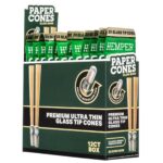 Hemper King Size Glass Tipped Natural Brown Paper Cones (12pcs/display) Hemper King Size Glass Tipped Natural Brown Paper Cones (12pcs/display)