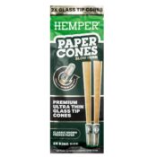 Hemper King Size Glass Tipped Natural Brown Paper Cones 12pcsdisplay 2