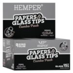 Hemper King Size Rolling Classic White Paper Booklet + Glass Tips (20pcsdisplay) 6mm