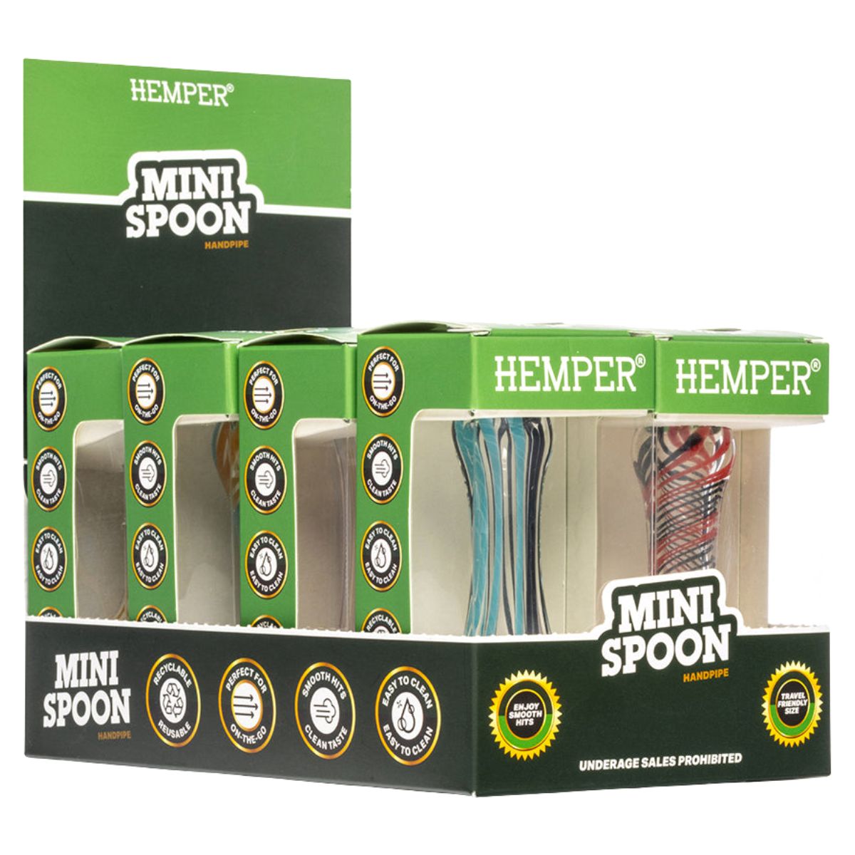 Hemper Mini Spoon Pipe (8pcs/display) Hemper Mini Spoon Pipe (8pcs/display)
