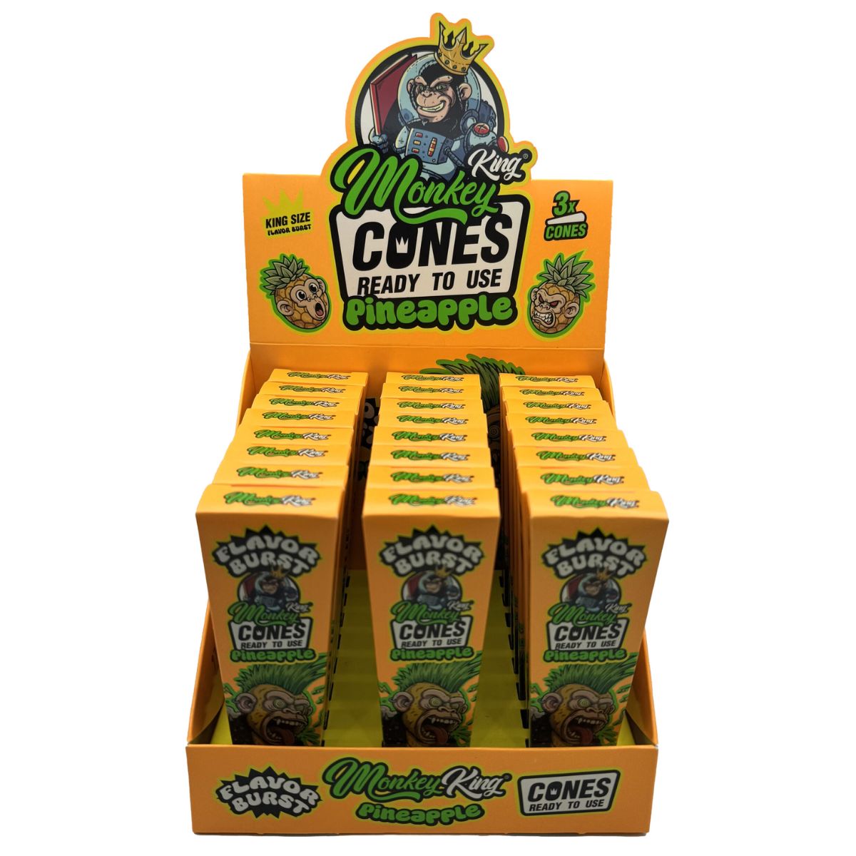 Monkey King KS Flavor Cones Pineapple (24pcs/display) Monkey King KS Flavor Cones Pineapple (24pcs/display)