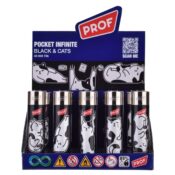 Prof Pocket Infinite Black Cats Lighter 25pcsdisplay 1
