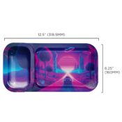 V Syndicate Duotray Afterglow Metal Rolling Tray with Removable Stash Tray 32x16cm 2