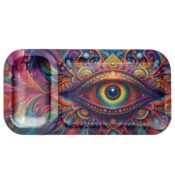 V Syndicate Duotray Eye Metal Rolling Tray with Removable Stash Tray 32x16cm 1