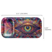 V Syndicate Duotray Eye Metal Rolling Tray with Removable Stash Tray 32x16cm 2
