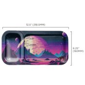 V Syndicate Duotray Game Over Metal Rolling Tray with Removable Stash Tray 32x16cm 2