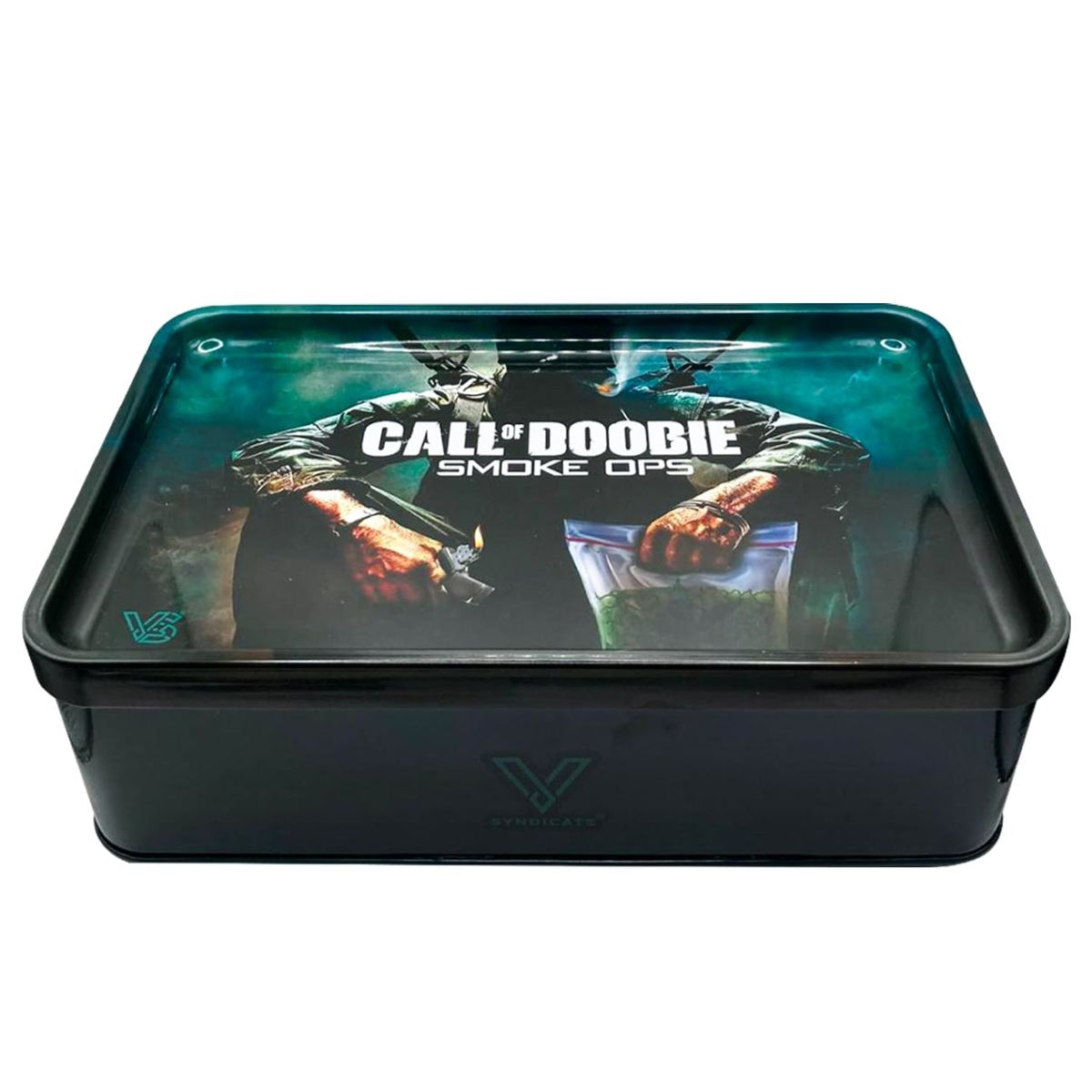 V-Syndicate Syndicase 2.0 Call of Doobie Rolling Tray with Storage Tin Box V-Syndicate Syndicase 2.0 Call of Doobie Rolling Tray with Storage Tin Box
