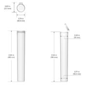 Chubby Gorilla Aviator PopCap Tube 116mm Dimension