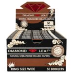 Diamond Leaf Brown Unbleached King Size Wide Rolling Papers (50pcs/display)