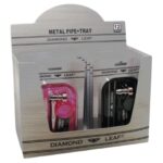 Diamond Leaf Multicolor Metal Pipe + Rolling Tray (12pcs/display) Diamond Leaf Metal Pipe + Rolling Tray (12pcs/display)