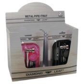 Diamond Leaf Metal Pipe + Rolling Tray (12pcs/display)