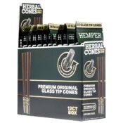 Hemper Pre-Rolled King Size Herbal Cones + Glass Tip 2-Pack (12pcs/display) Natural