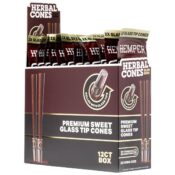 Hemper Pre-Rolled King Size Herbal Cones + Glass Tip 2-Pack (12pcs/display) Sweet