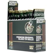 Hemper Pre-Rolled King Size Herbal Rolls + Glass Tip 2-Pack (12pcs/display) Natural