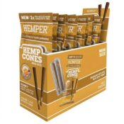 Hemper Pre-Rolled King Size Hemp Cones + Paper Tip 2-Pack (12pcs/display) Honey