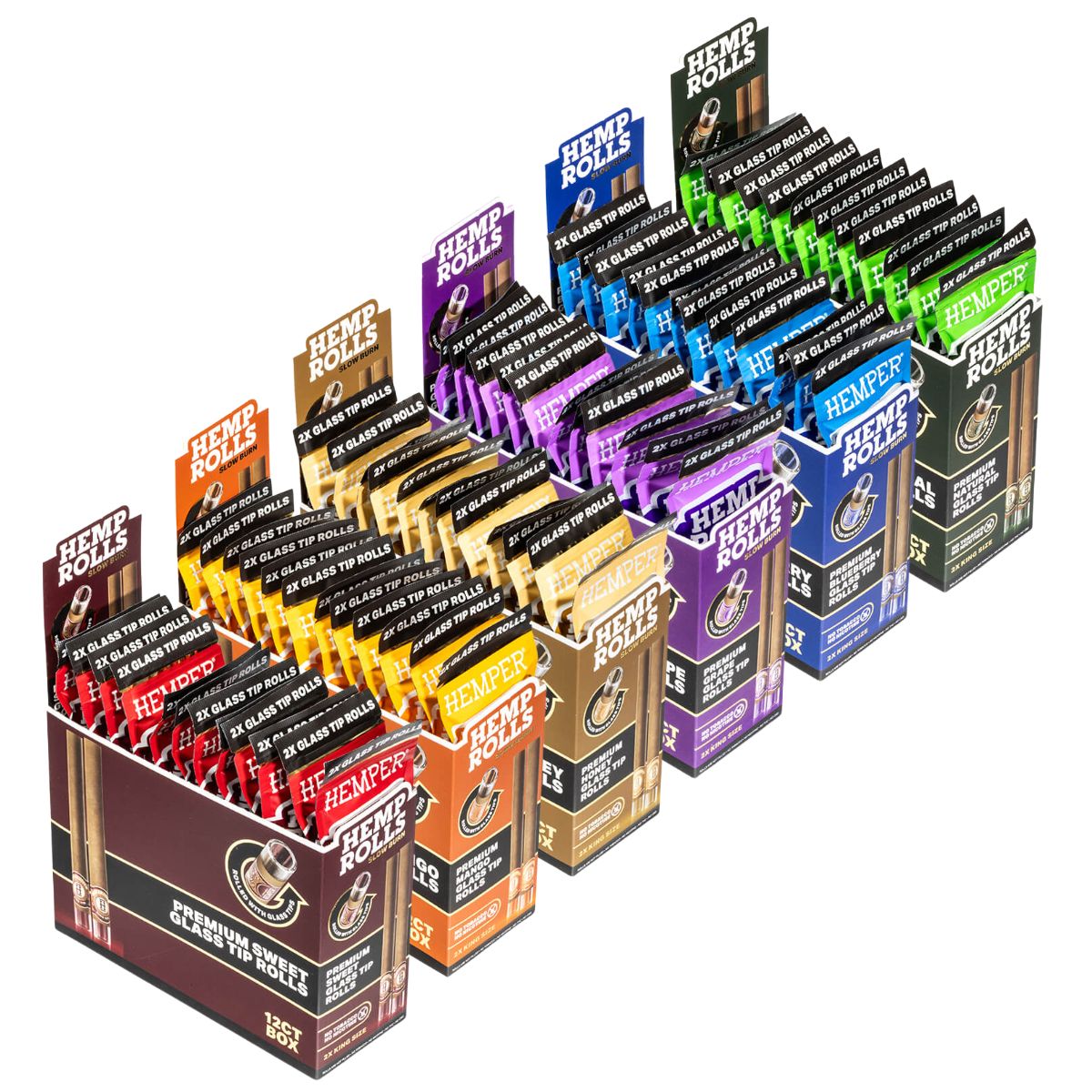 Hemper Pre-Rolled King Size Hemp Rolls + Glass Tip 2-Pack (12pcs/display) Hemper Pre-Rolled King Size Hemp Rolls + Glass Tip 2-Pack (12pcs/display)