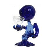 Bong in vetro blu alieno 15 cm
