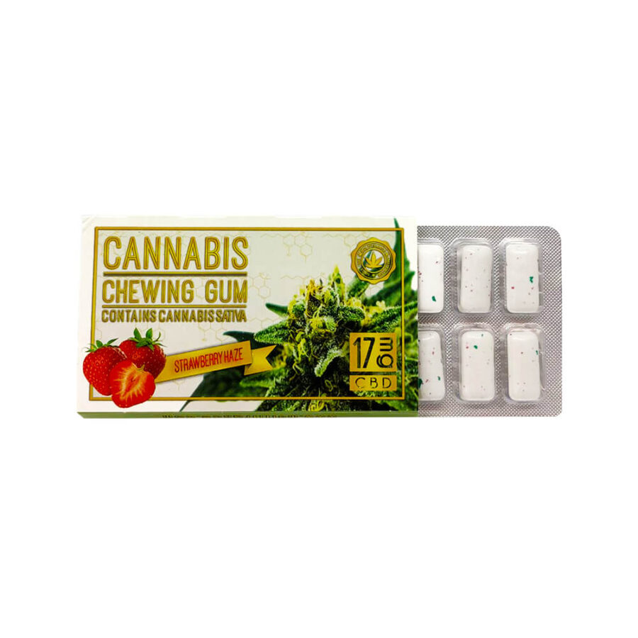 Chewing Gums alla Cannabis e Strawberry Haze White 17mg CBD (24pezzi/display)