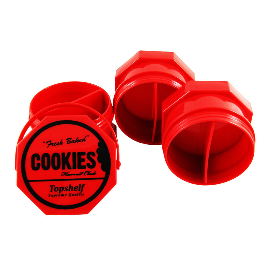 Cookies Barattolo Rosso per Conserve di Cannabis 3 parti