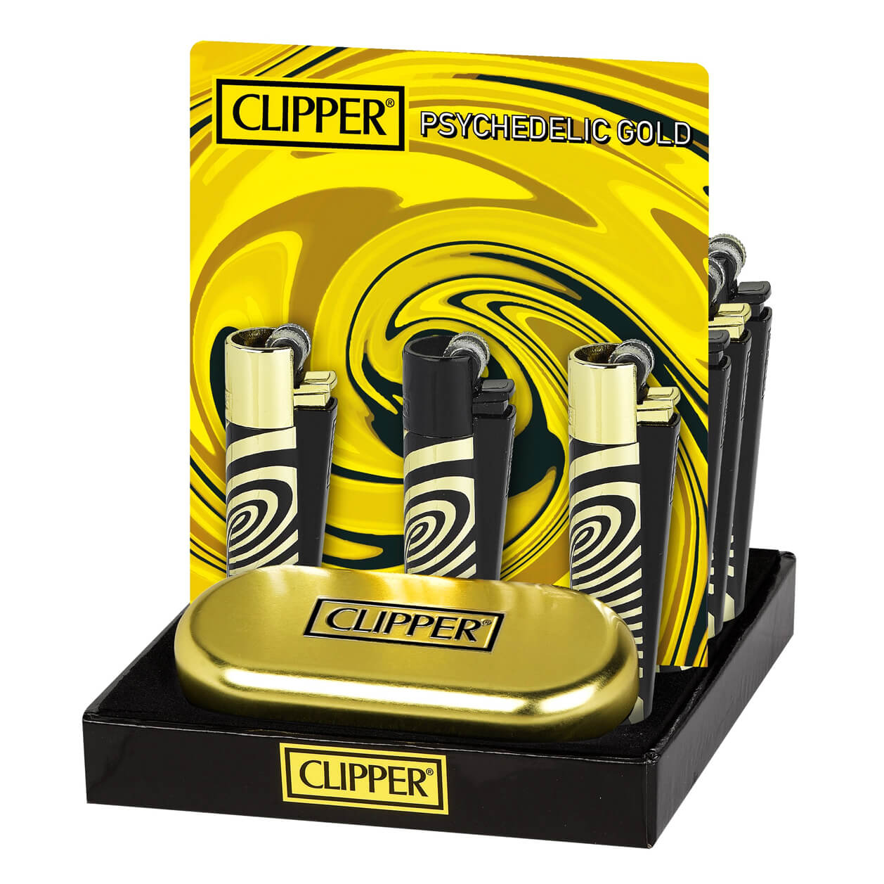 Clipper Accendini in Metallo Matt Black Mini (12pezzi/display)