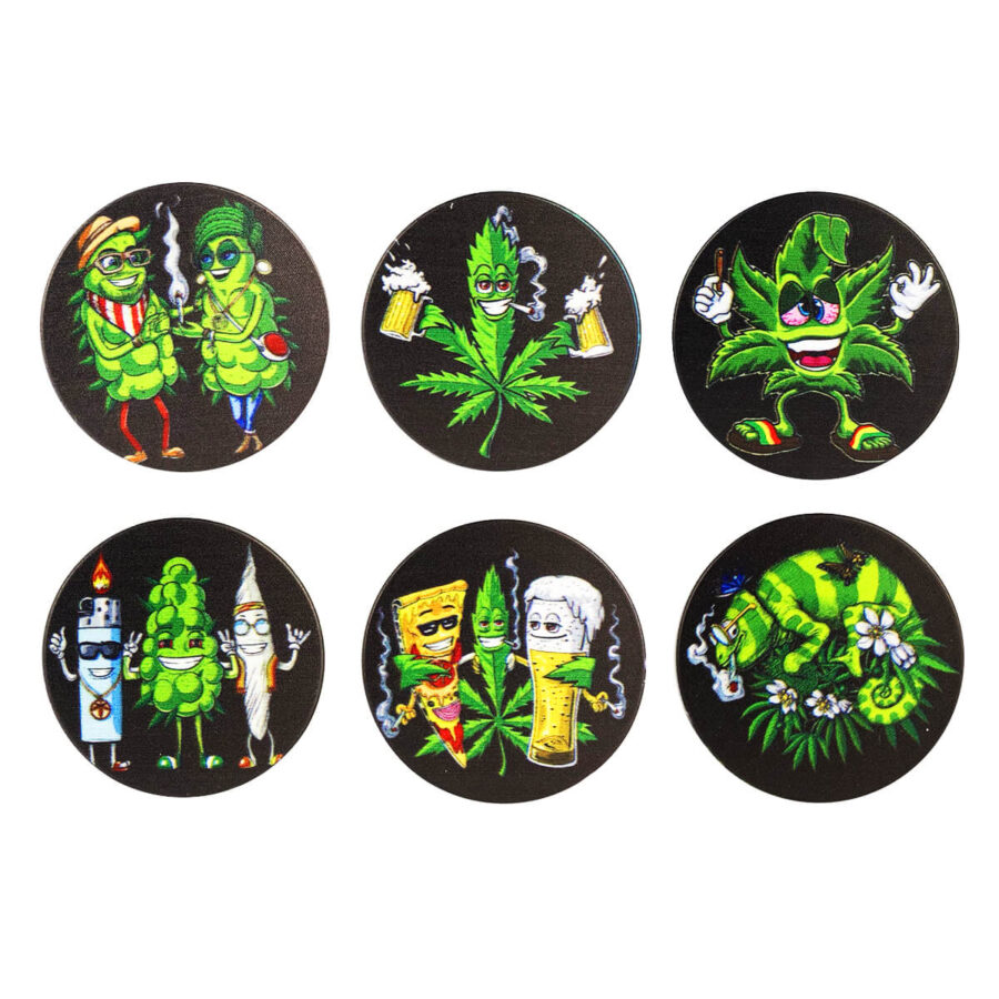 Grinder in Metallo Buds Family Mix Designs 4 Parti - 50mm (6pezzi/display)