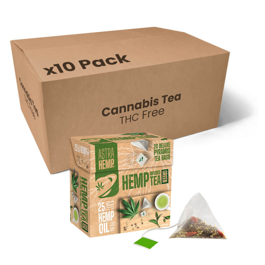 Astra Hemp Tè Verde alla Cannabis con 25mg Olio di Canapa (10 confezioni)