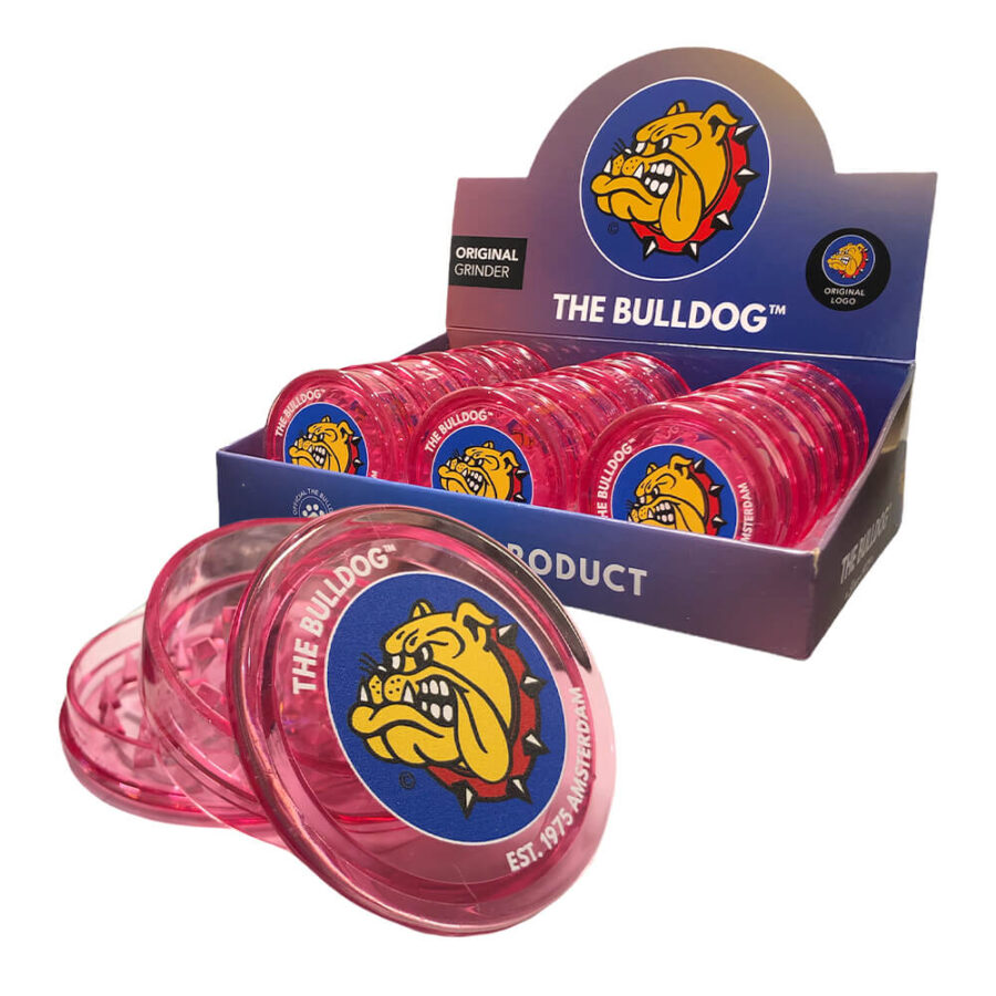 The Bulldog Grinder in Plastica Rosa 3 Parti – 60mm (12pezzi/display)
