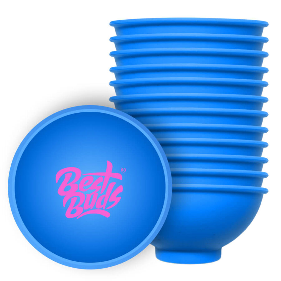 Best Buds Ciotola per Rollare in Silicone 7cm Blu con Logo Rosa (12pz/confezione)