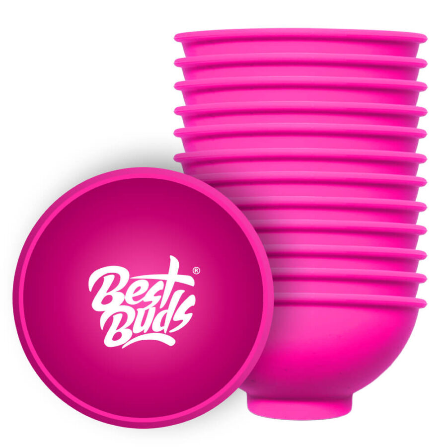 Best Buds Ciotola per Rollare in Silicone 7cm Rosa con Logo Bianco (12pz/confezione)
