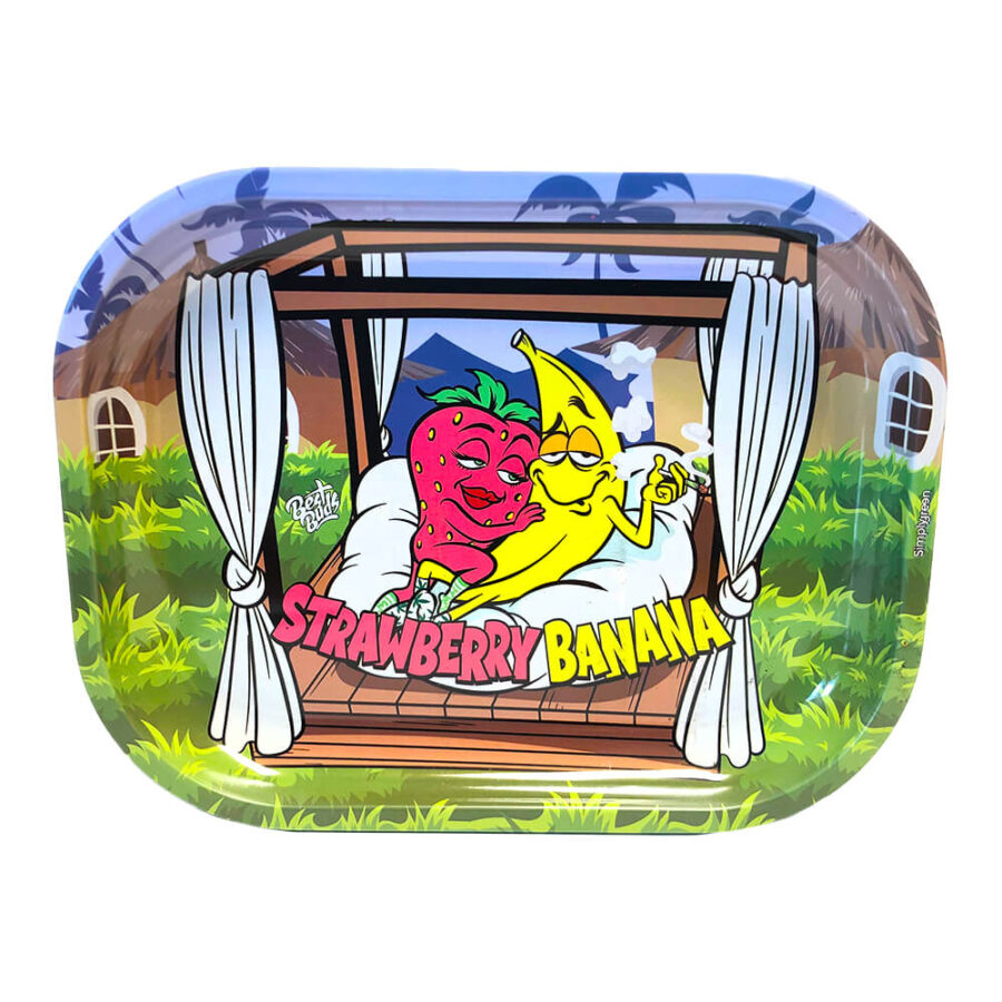 Best Buds Vassoio per Rollare con Storage Box Strawberry Banana