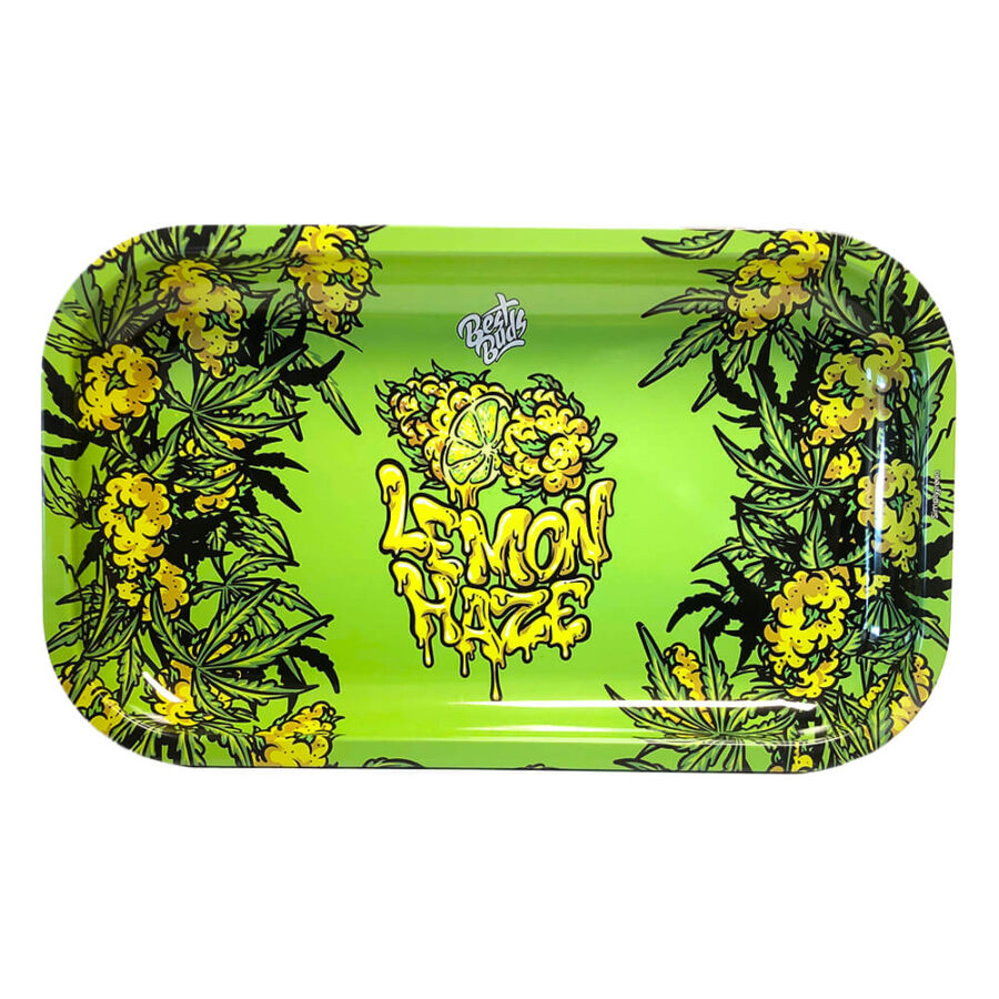 Best Buds Lemon Haze Vassoio in Metallo per Rollare Lungo 16x27 cm
