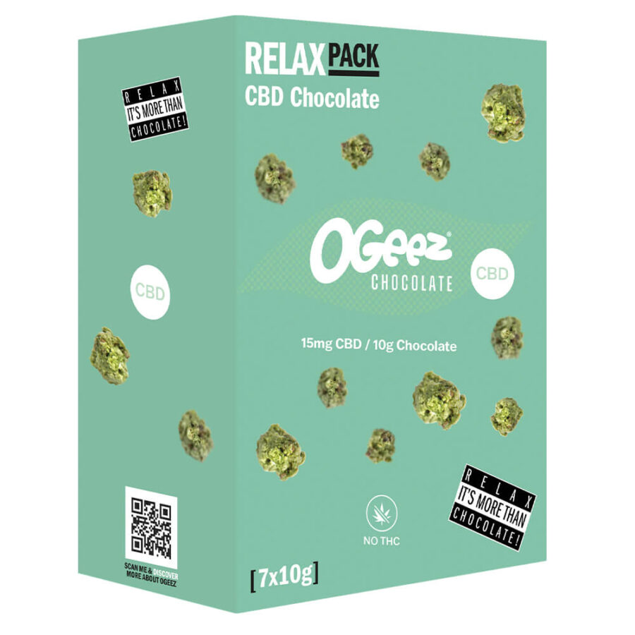 Ogeez CBD Relax Pack Cioccolato con 15mg CBD (7x10g)