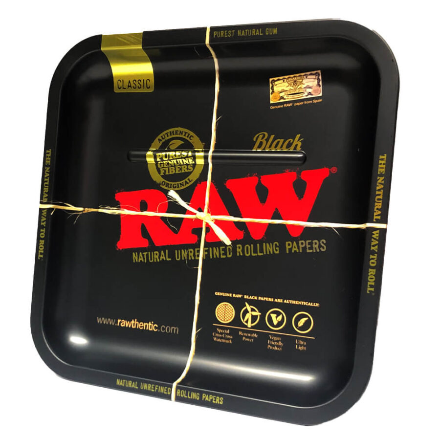 RAW Black Vassoio in Metallo per Rollare Quadrato 23x23cm