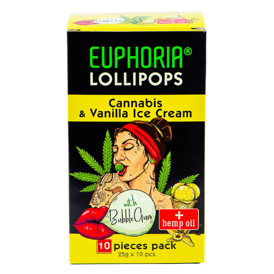 Euphoria Cannabis Lecca Lecca Gelato alla Vaniglia (12packs/masterbox)