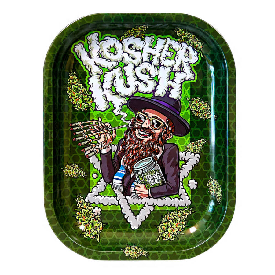 Kosher Kush Vassoio per Rollare in metallo piccolo 14x18cm
