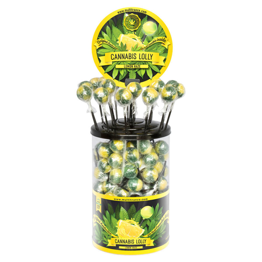 Lecca Lecca Cannabis Box gusto Lemon Haze (100pezzi/display)