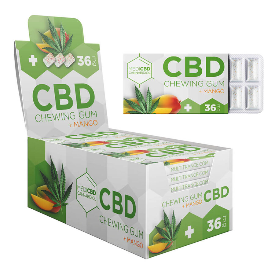 MediCBD Chewingums alla Cannabis 36mg CBD Mango (24pezzi/display)