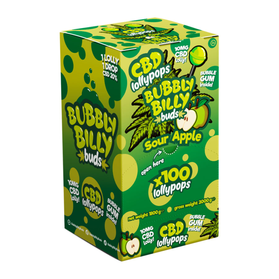 Bubbly Billy Buds Lecca Lecca Sour Mela 10mg CBD (100pz/display)