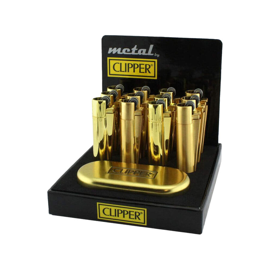 Clipper Accendini in Metallo Oro e Giftbox (12pz/display)