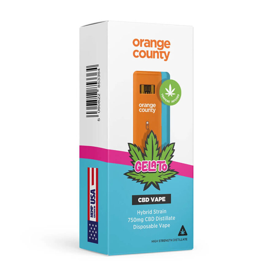 Orange County CBD 1ml Sigaretta Elettronica 750mg CBD Gelato (10pezzi/display)