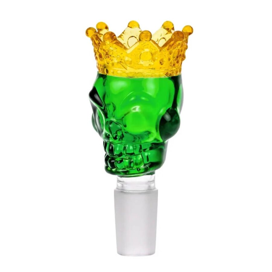 Skull Crown Green Bong Bol en Verre 18mm