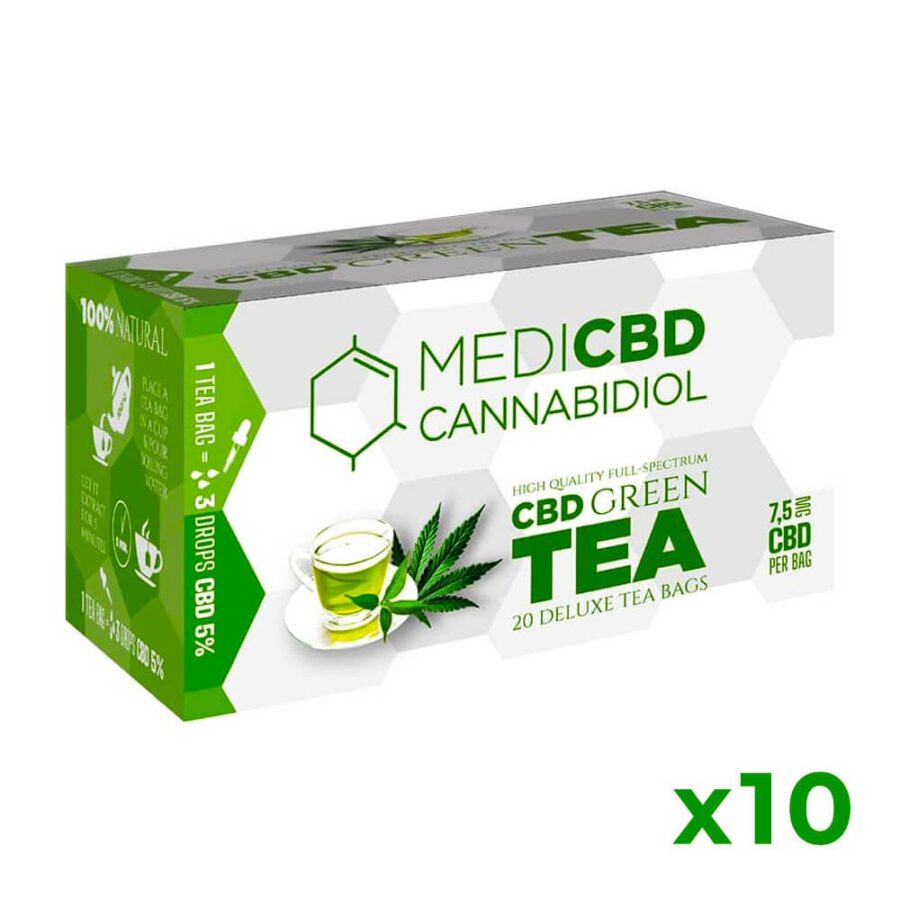 MediCBD Cannabis Thé Vert 7.5mg CBD (10paquets/lot)