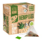 Astra Hemp Cannabis Thé Vert pyramide avec 25mg d'huile de chanvre (10paquets/présentoir)
