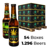 Bière Goût Cannabis 4.5% Mix Gold & Green Leaf 330ml (54boites/1.296bières)