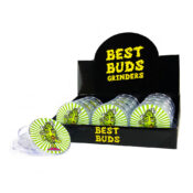 Best Buds Grinders Plastique Pizza 3 Parties - 50mm (12pcs/présentoir)
