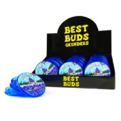 Best Buds Grinders Plastique Purple Haze 3 Parties - 50mm (12pcs/présentoir)