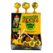 Cannabis Airlines Cannabis Suckers Sucettes with Bubble Gum (50pcs)